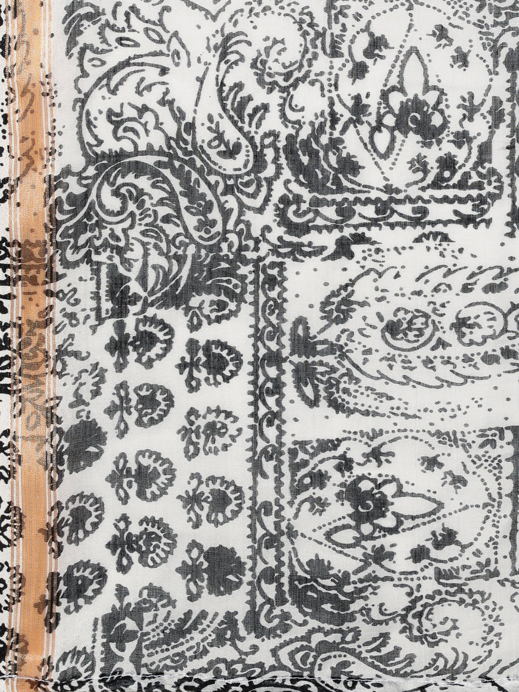 BLACK & WHITE VISCOSE MUL DIGITAL PRINTED SAREE