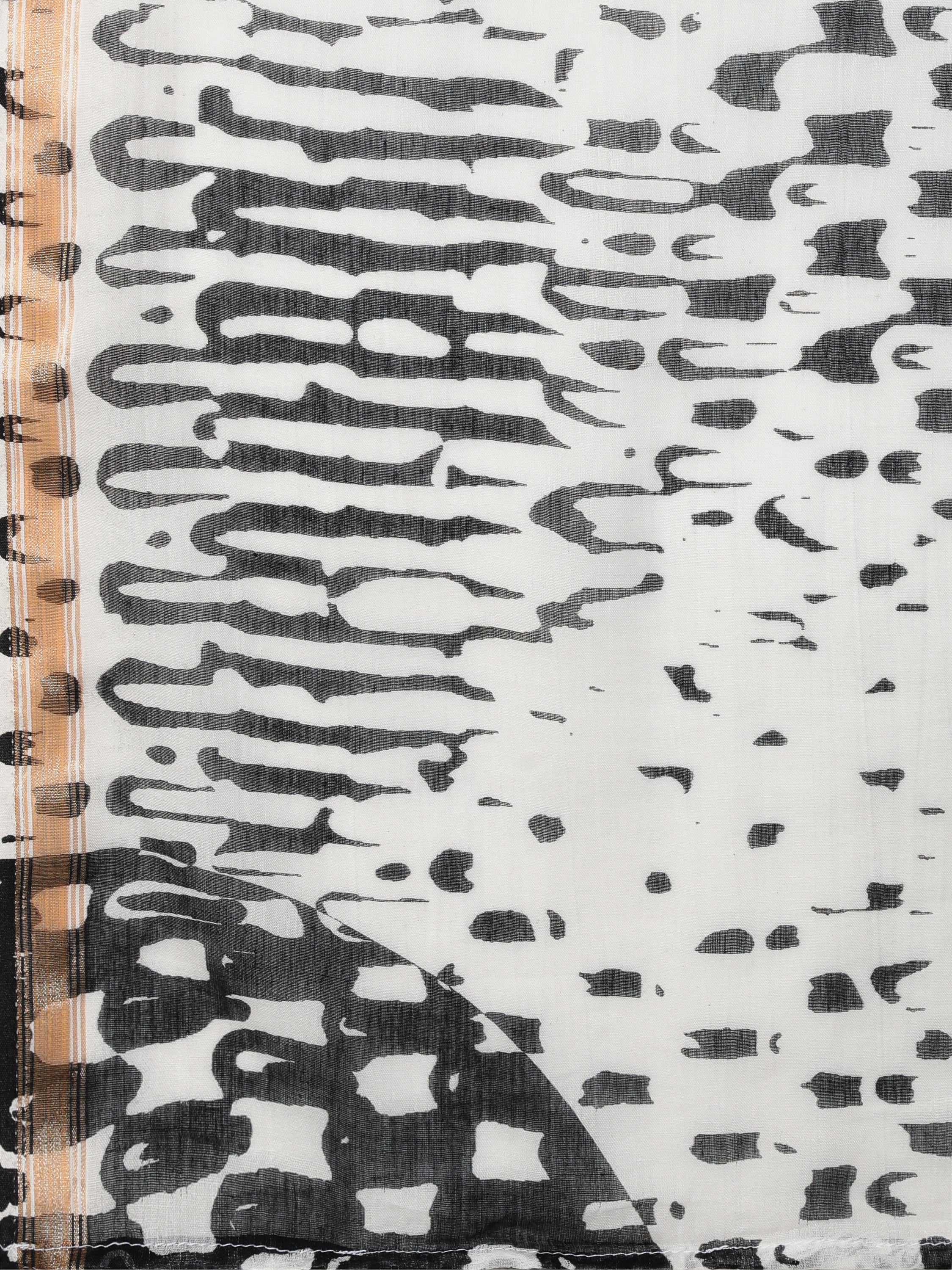 BLACK & WHITE VISCOSE MUL LIVA DIGITAL PRINTED SAREE