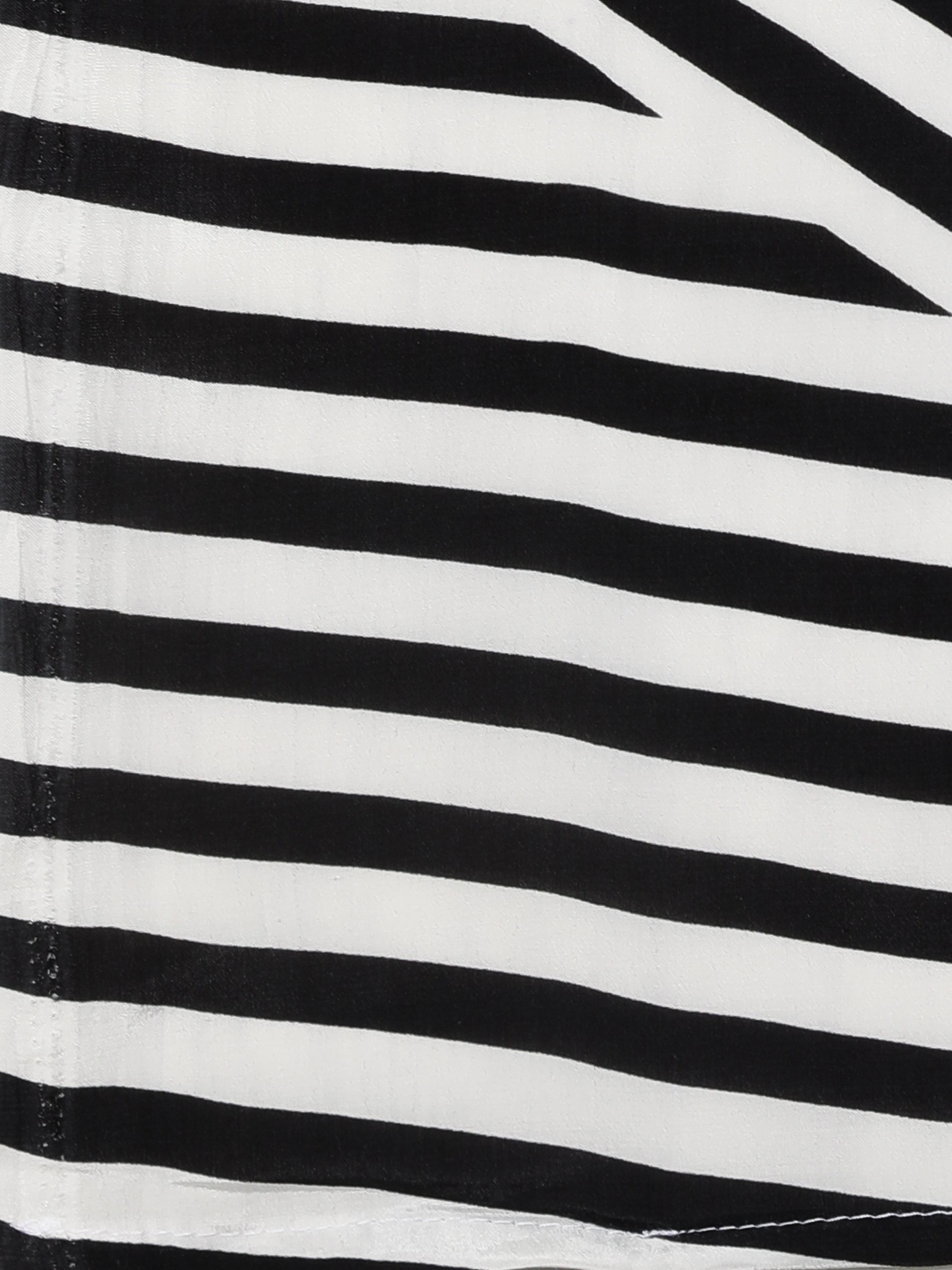 BLACK & WHITE STRIPED MONOCHROME CREPE SAREE