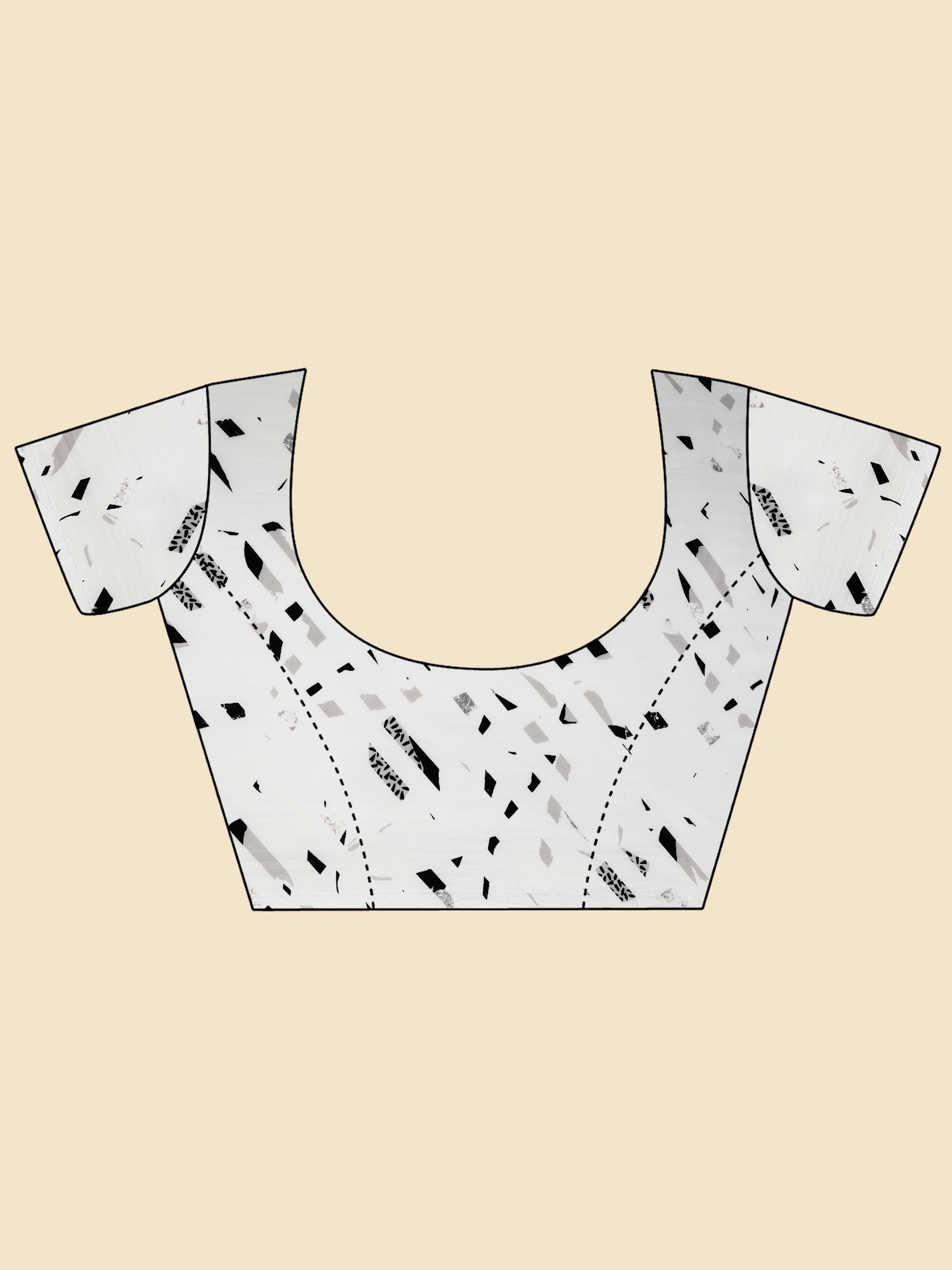 BLACK & WHITE STRIPED MONOCHROME CREPE SAREE