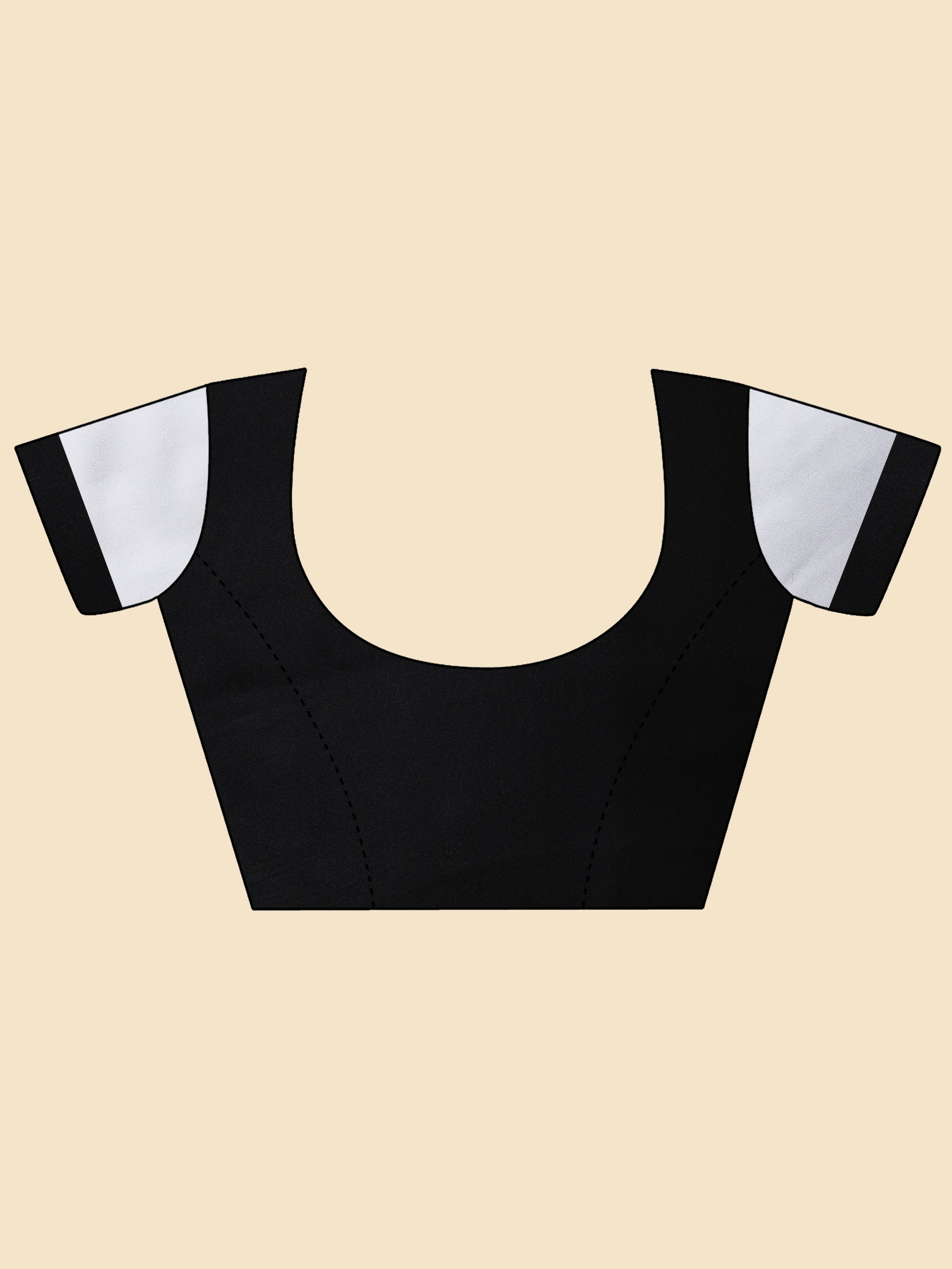 BLACK & WHITE MONOCHROME GEOMETRIC PRINT SAREE