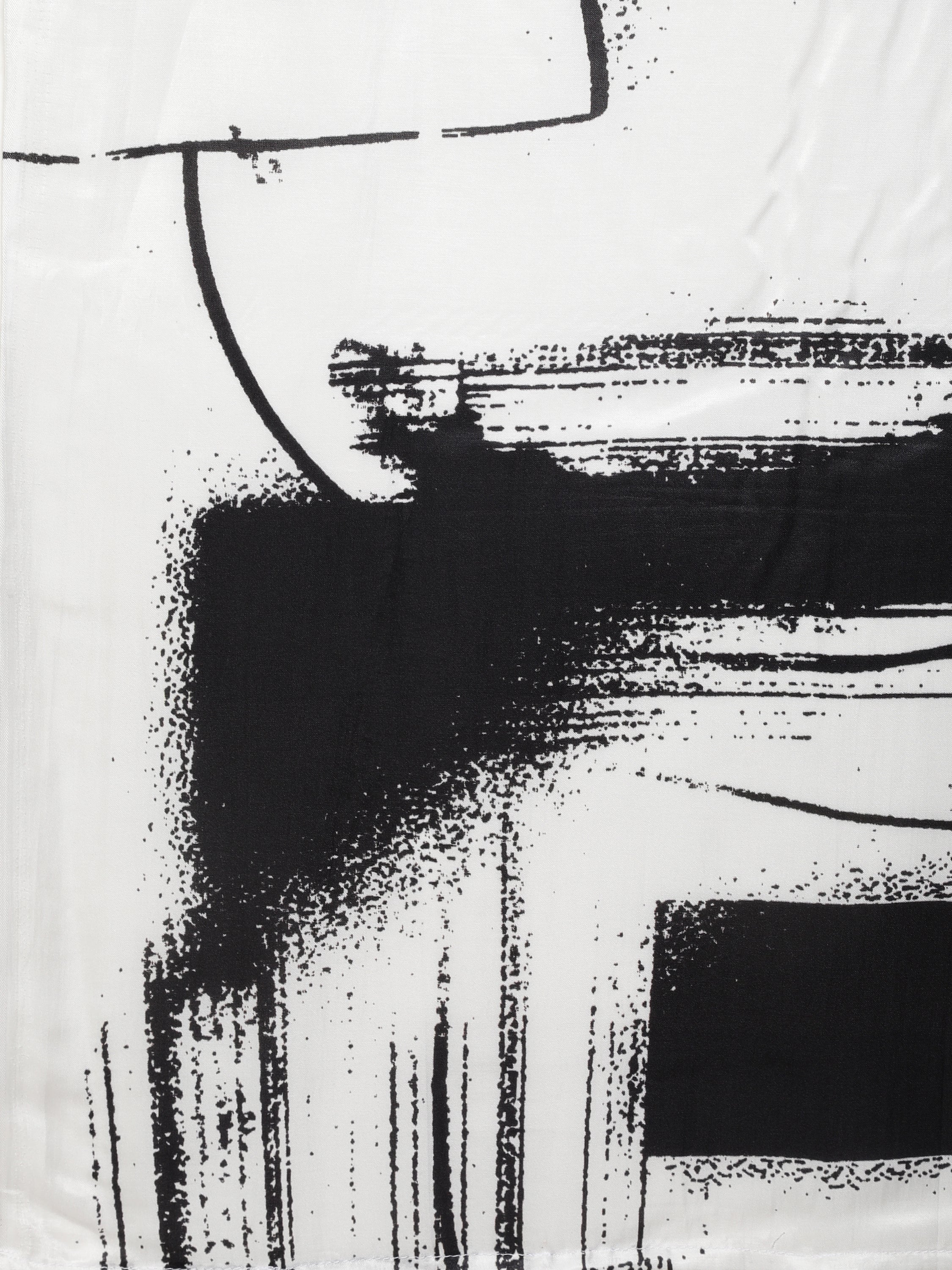 BLACK & WHITE MONOCHROME ABSTRACT PRINT SAREE