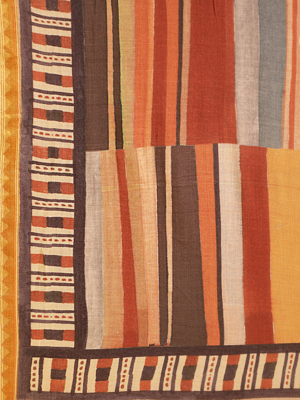 BROWN & YELLOW VISCOSE MUL LIVA DIGITAL PRINTED SAREE