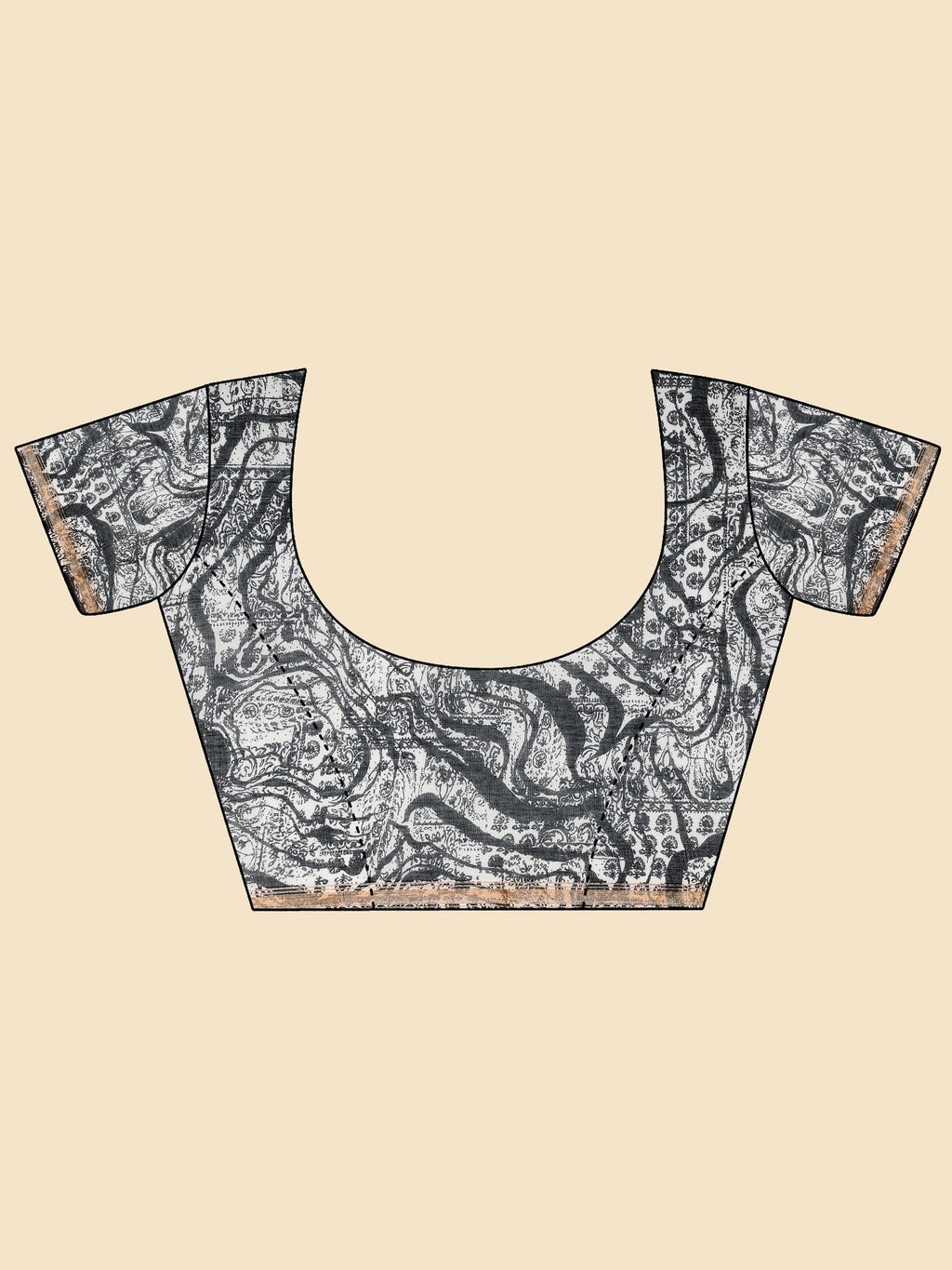 BLACK & WHITE VISCOSE MUL DIGITAL PRINTED SAREE