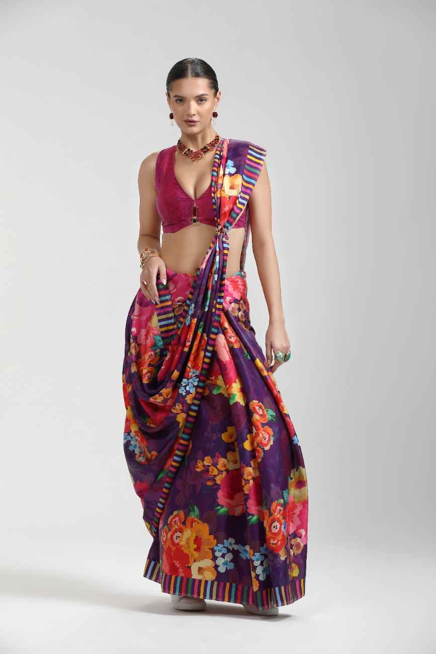 BEMBERG MODAL SATIN SAREE