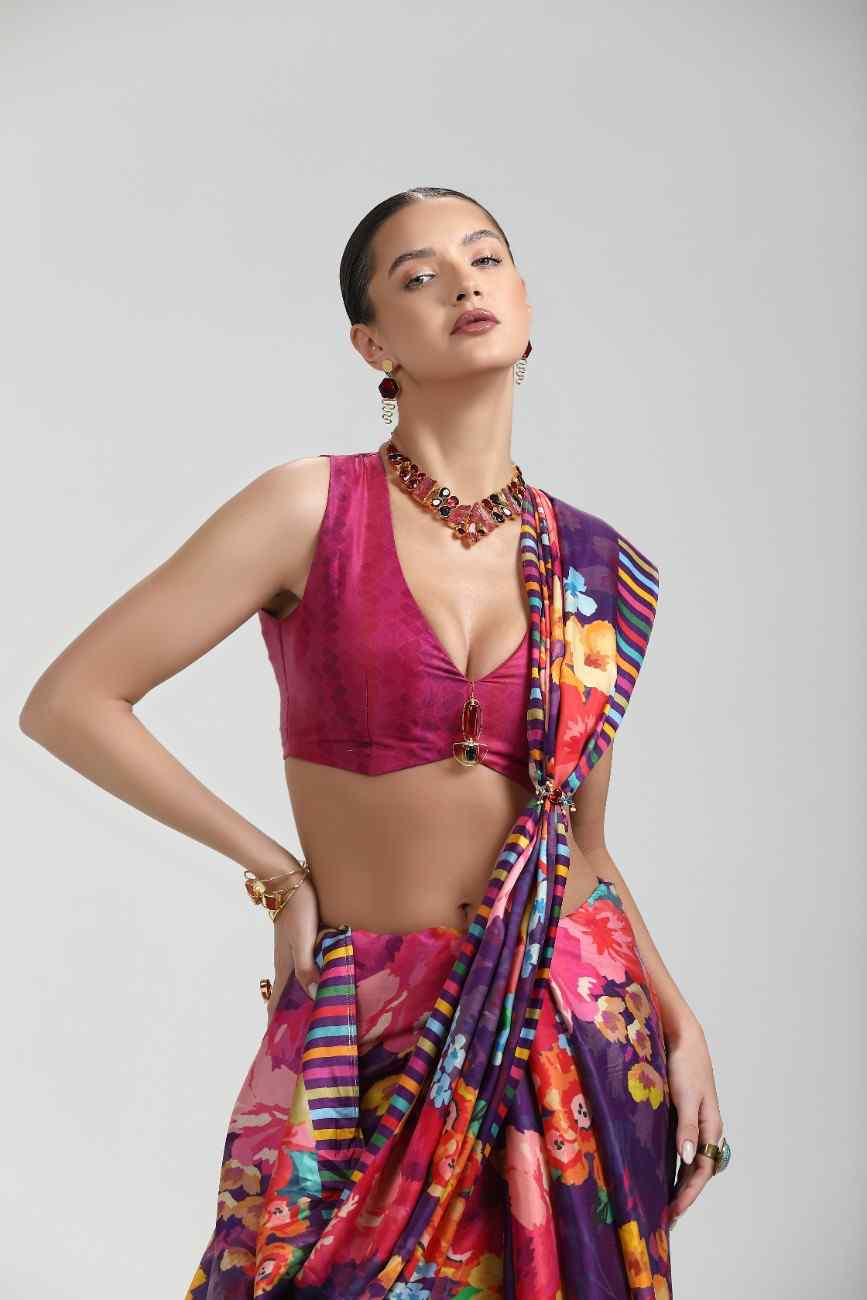 BEMBERG MODAL SATIN SAREE