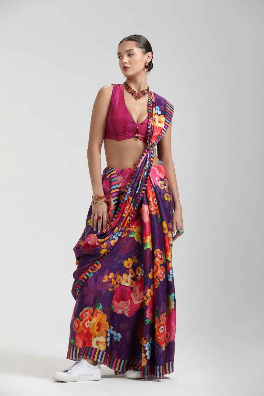 BEMBERG MODAL SATIN SAREE