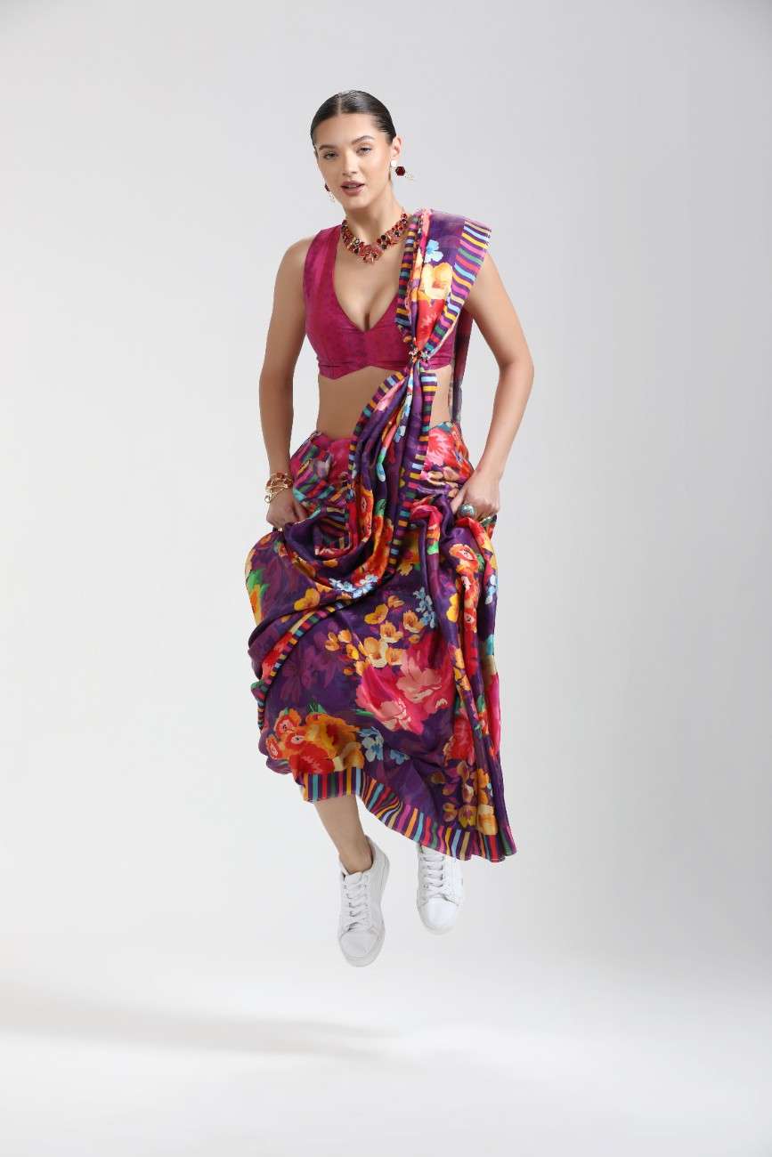 BEMBERG MODAL SATIN SAREE