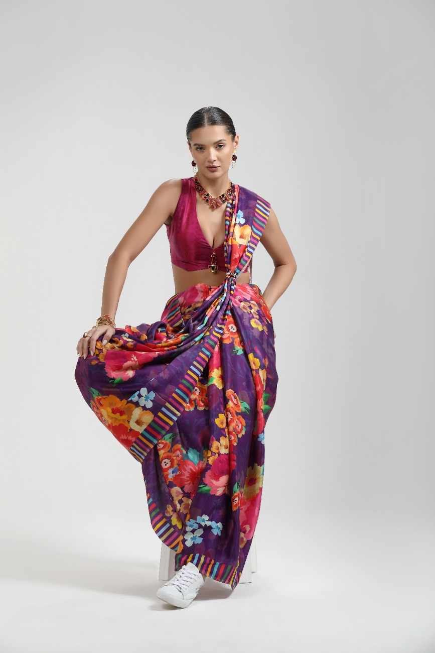 BEMBERG MODAL SATIN SAREE