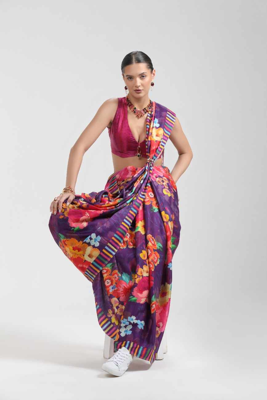 BEMBERG MODAL SATIN SAREE