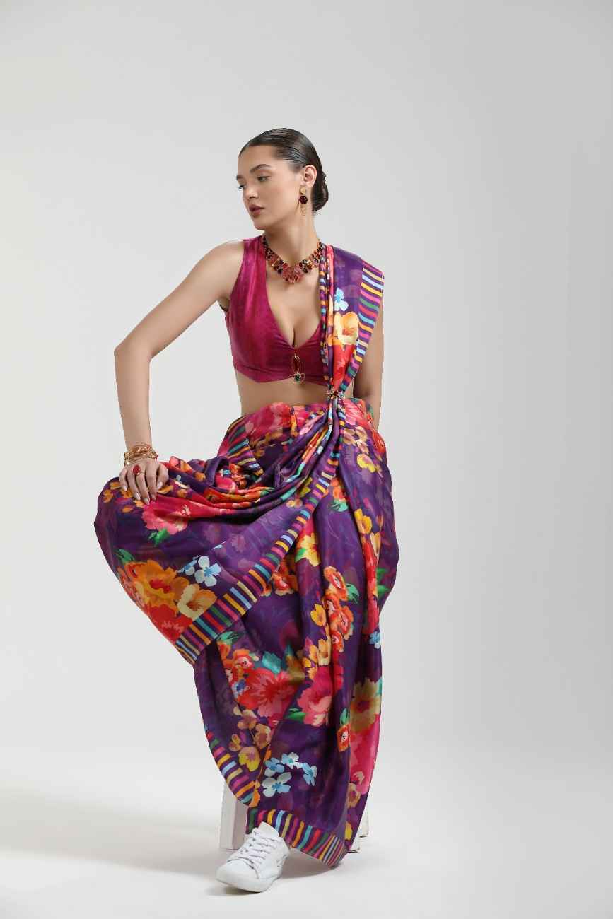 BEMBERG MODAL SATIN SAREE