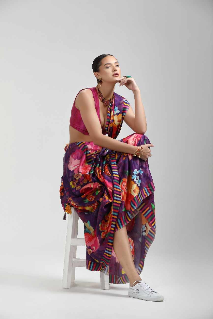 BEMBERG MODAL SATIN SAREE