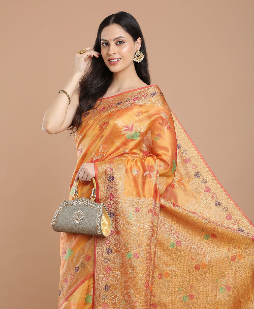 YELLOW SILK VICTORIA SAREE