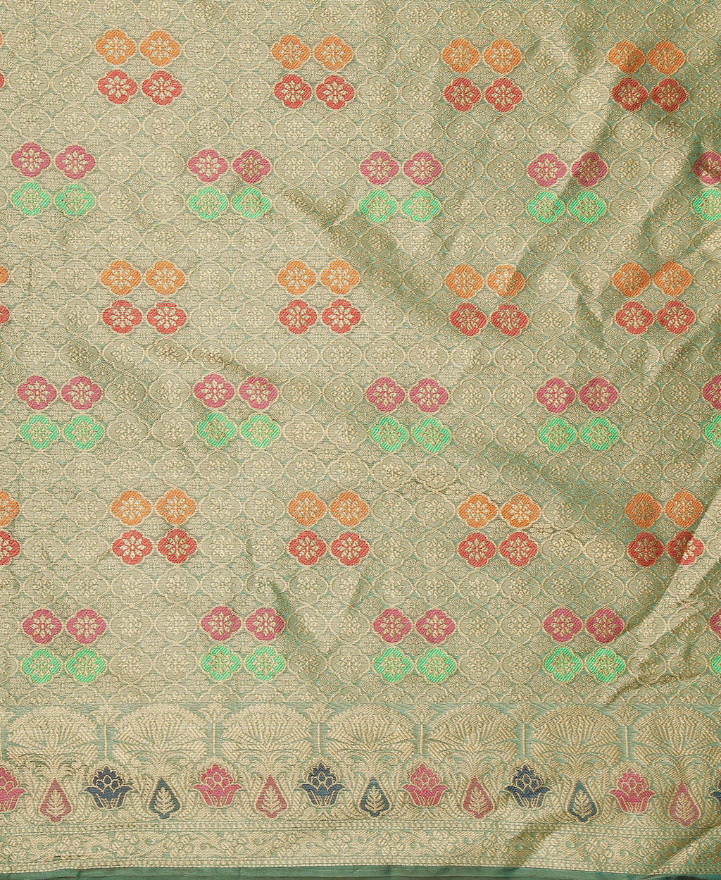 GREEN SILK VICTORIA SAREE