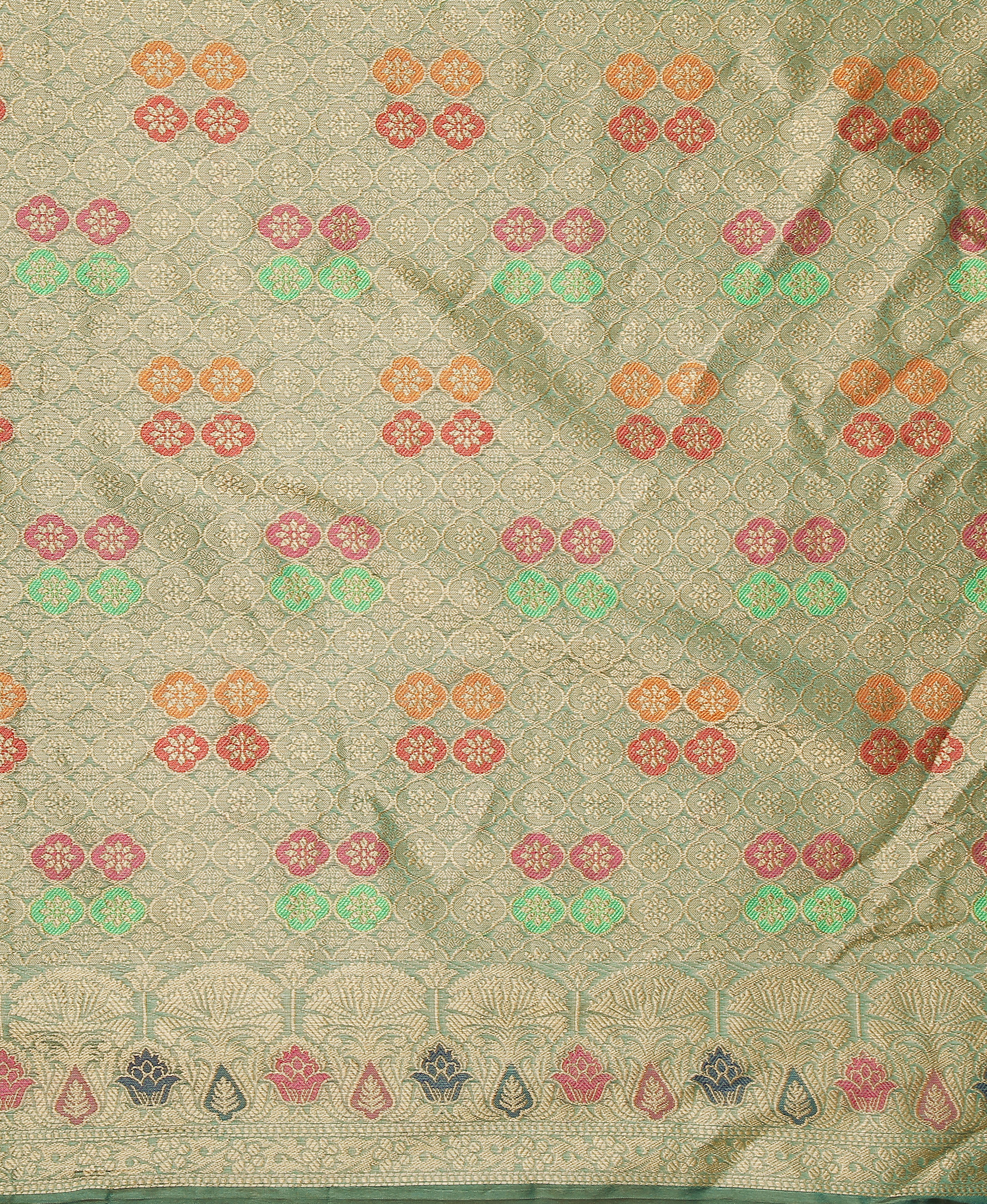 GREEN SILK VICTORIA SAREE