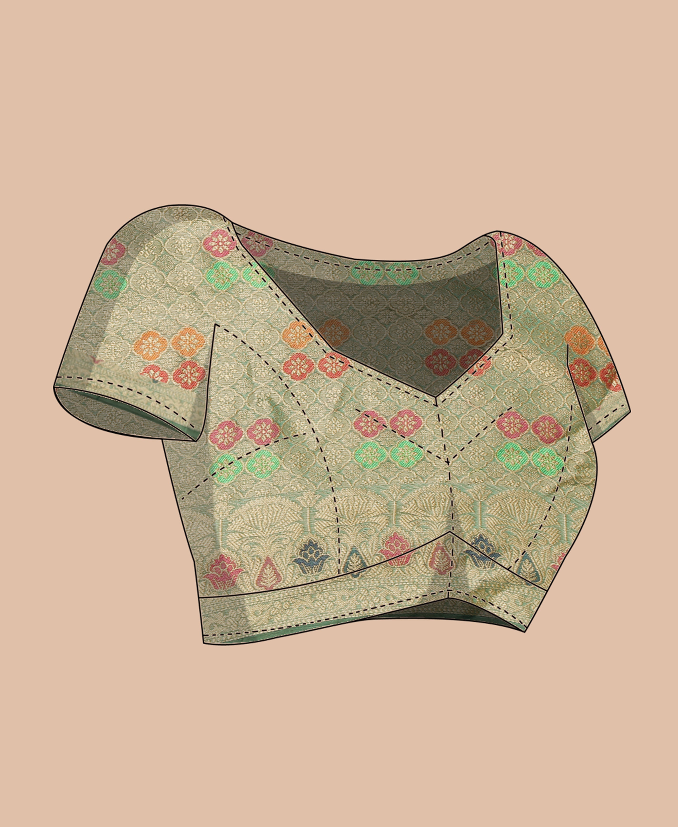 GREEN SILK VICTORIA SAREE