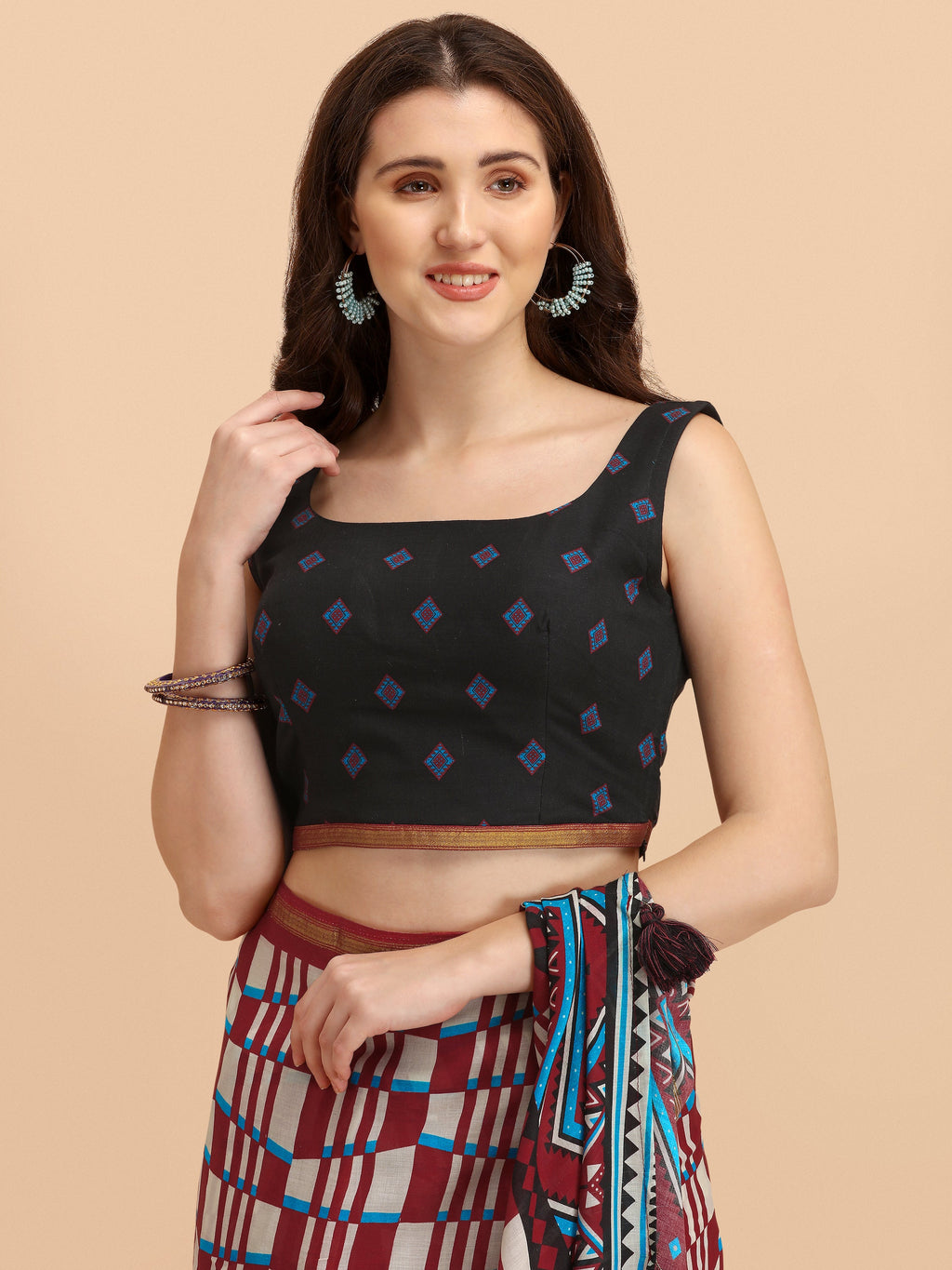 BURNT ORANGE VISCOSE MUL LIVA DIGITAL PRINTED SAREE