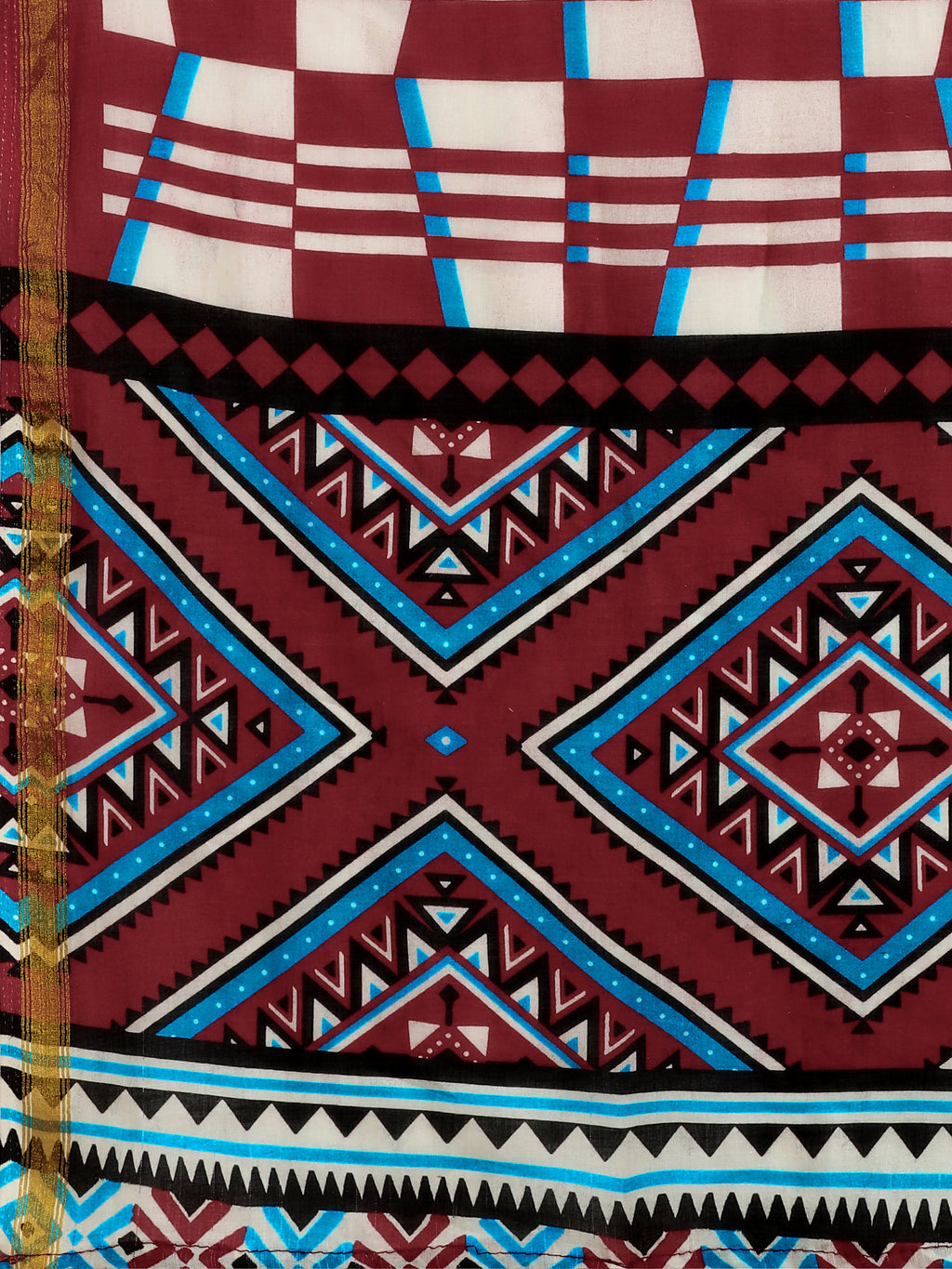 BURNT ORANGE VISCOSE MUL LIVA DIGITAL PRINTED SAREE