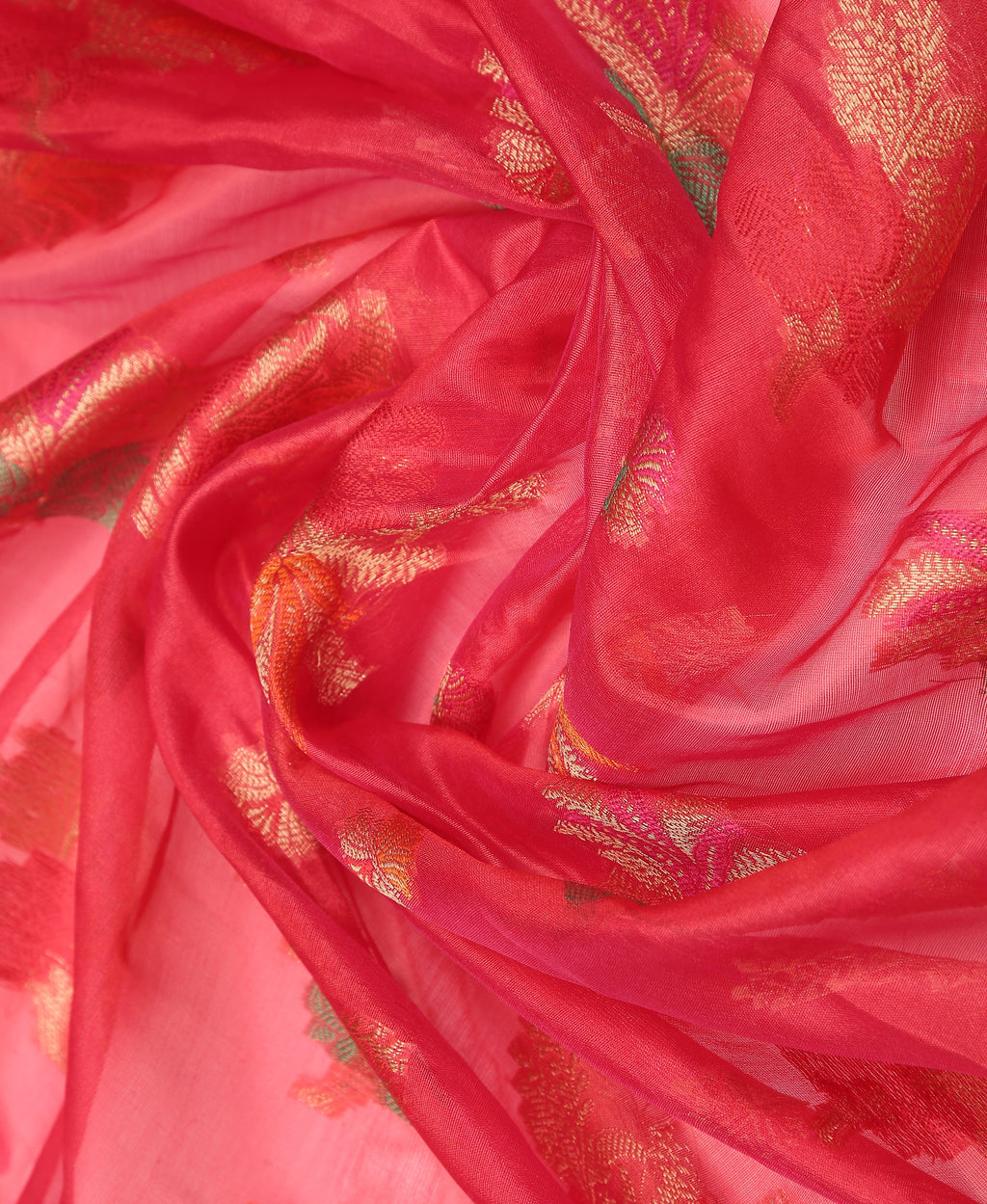 RED SILK VICTORIA SAREE