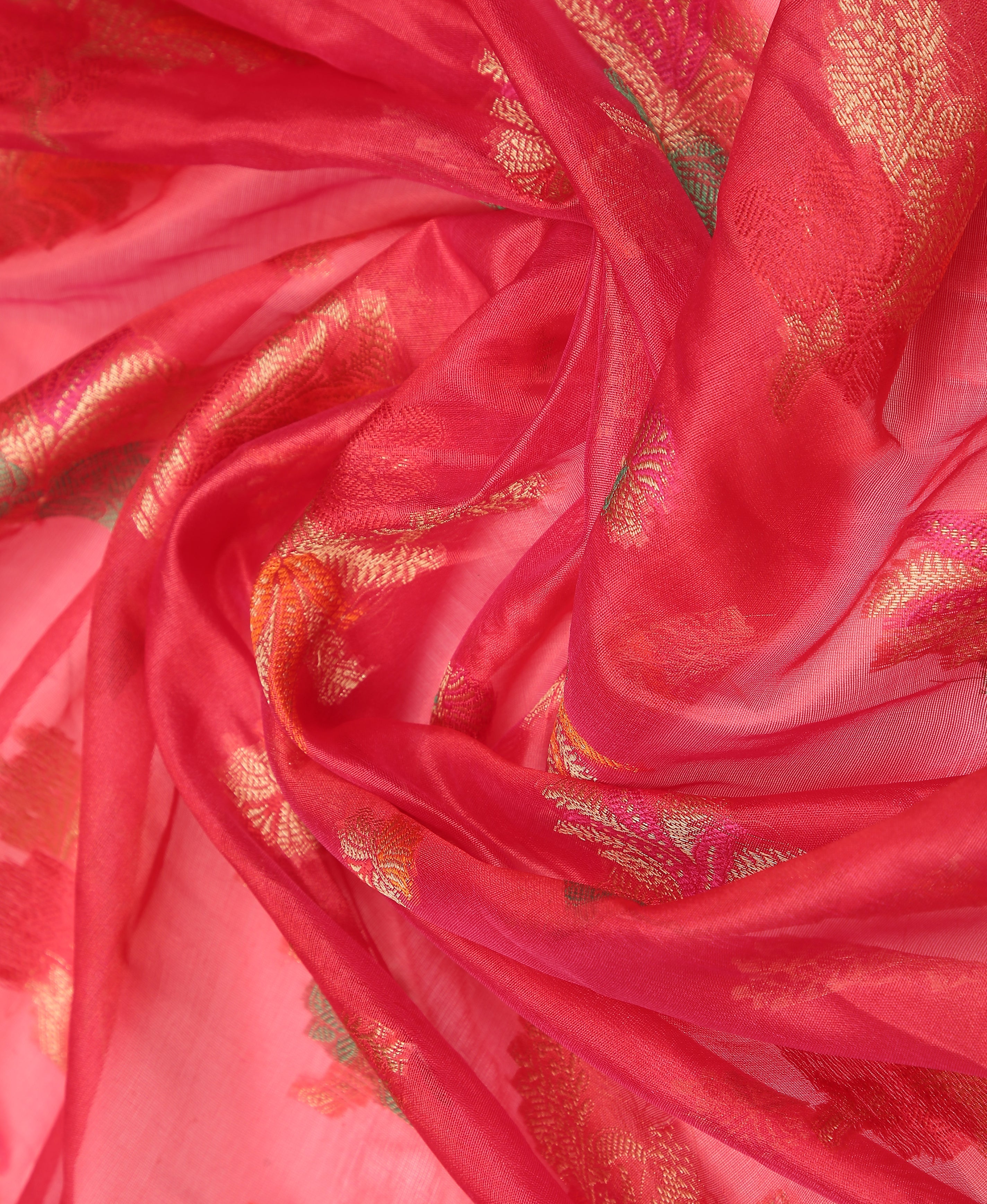 RED SILK VICTORIA SAREE