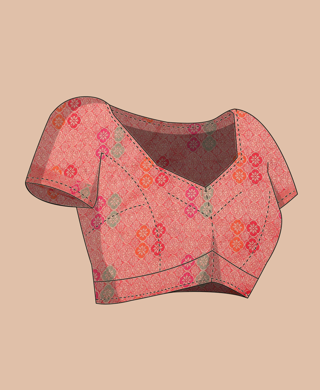 RED SILK VICTORIA SAREE