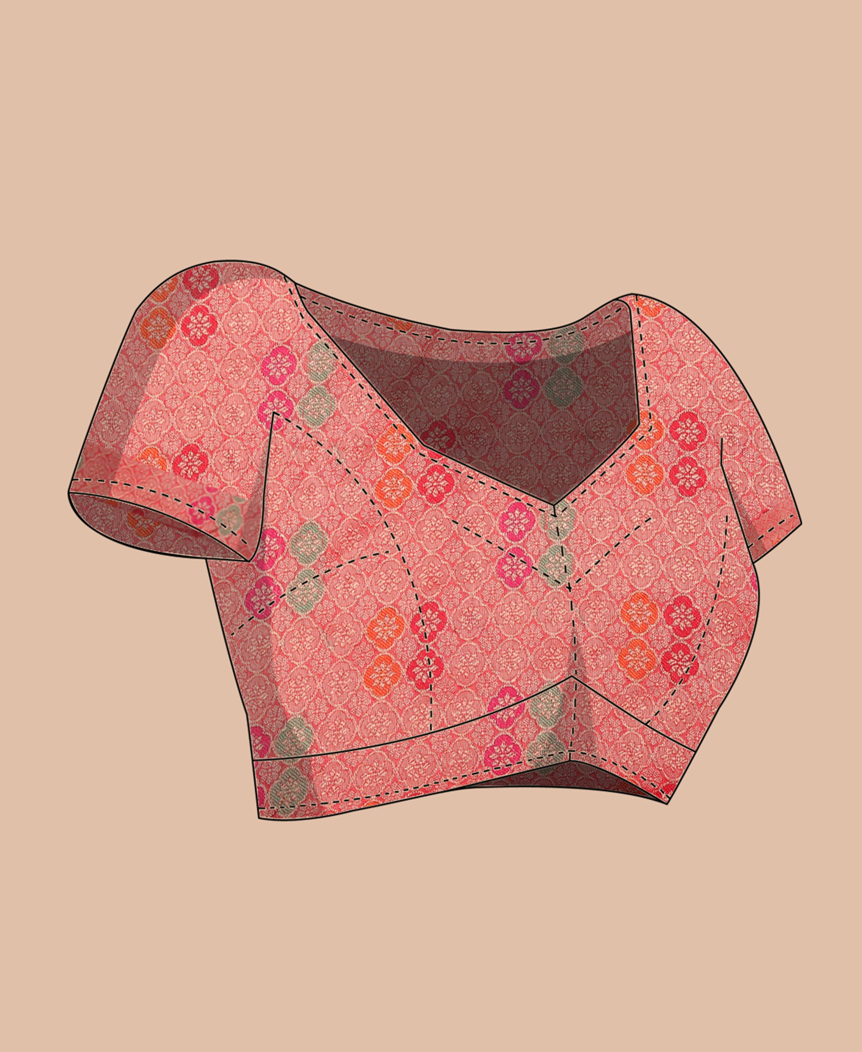 RED SILK VICTORIA SAREE