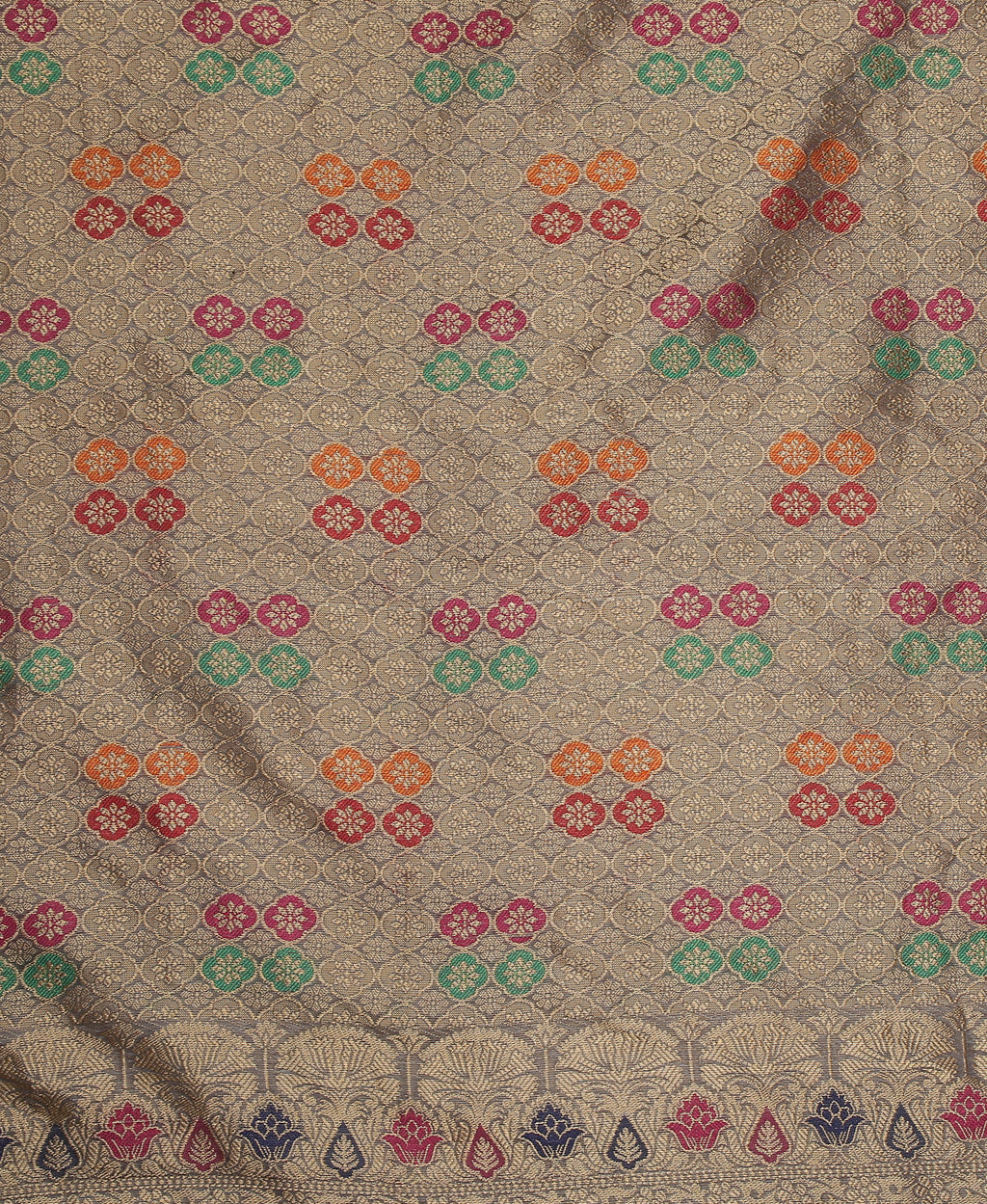 GRAY SILK VICTORIA SAREE