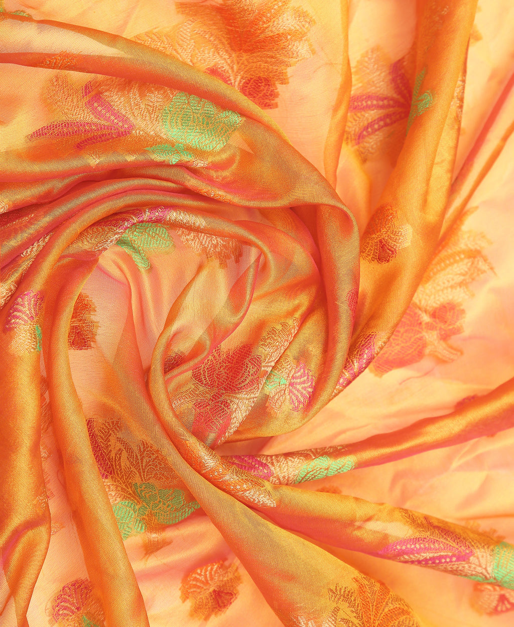 YELLOW SILK VICTORIA SAREE