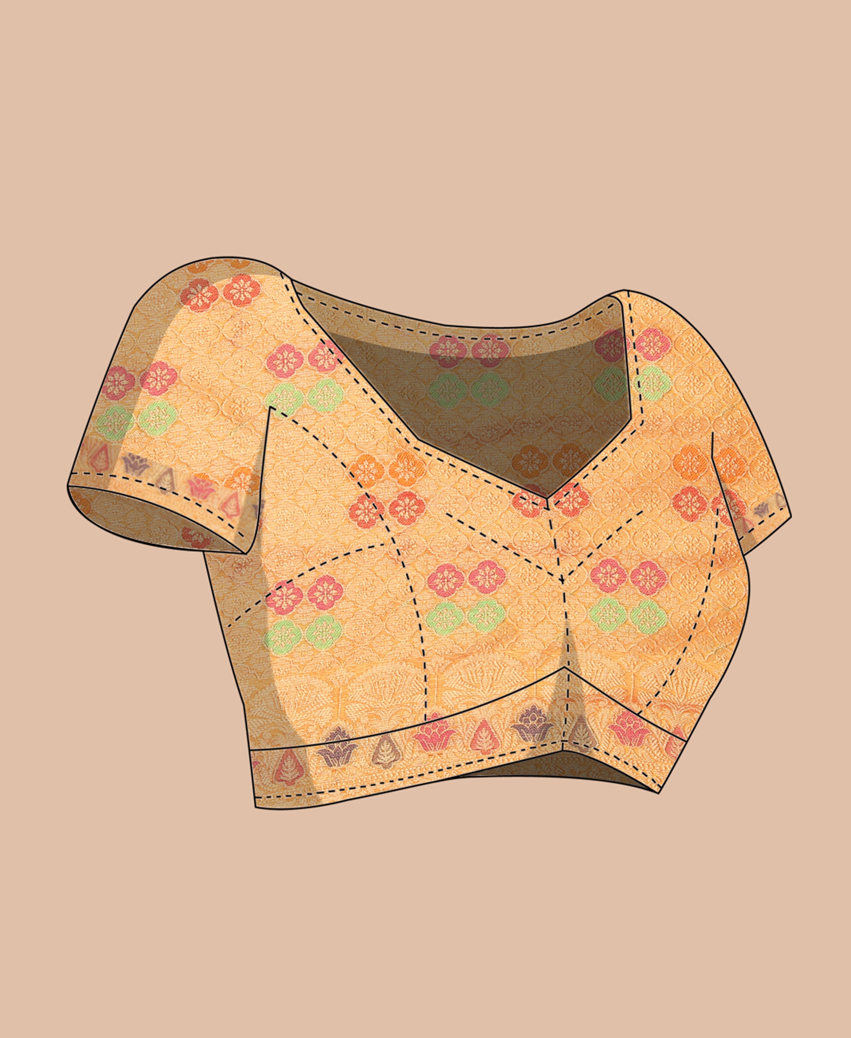 YELLOW SILK VICTORIA SAREE