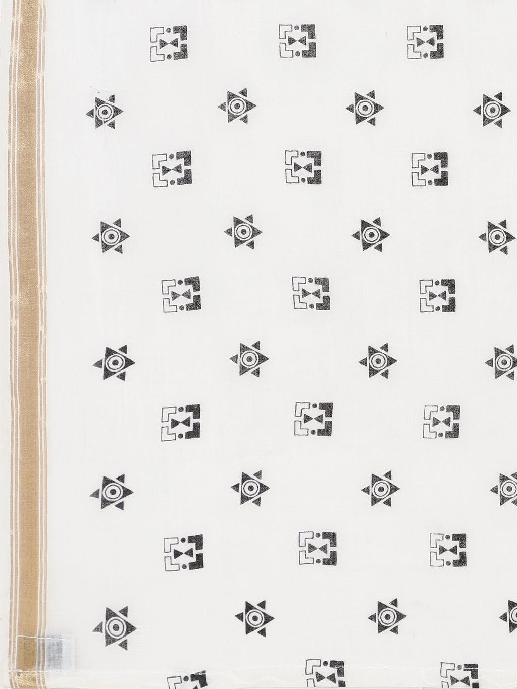 OFF-WHITE VISCOSE MUL LIVA POLKA DOTS SAREE