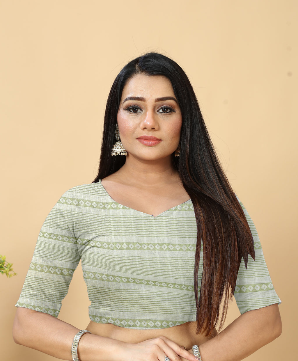 MINT GREEN VISCOSE MUL CONTEMPORARY PRINTED LIVA SAREE