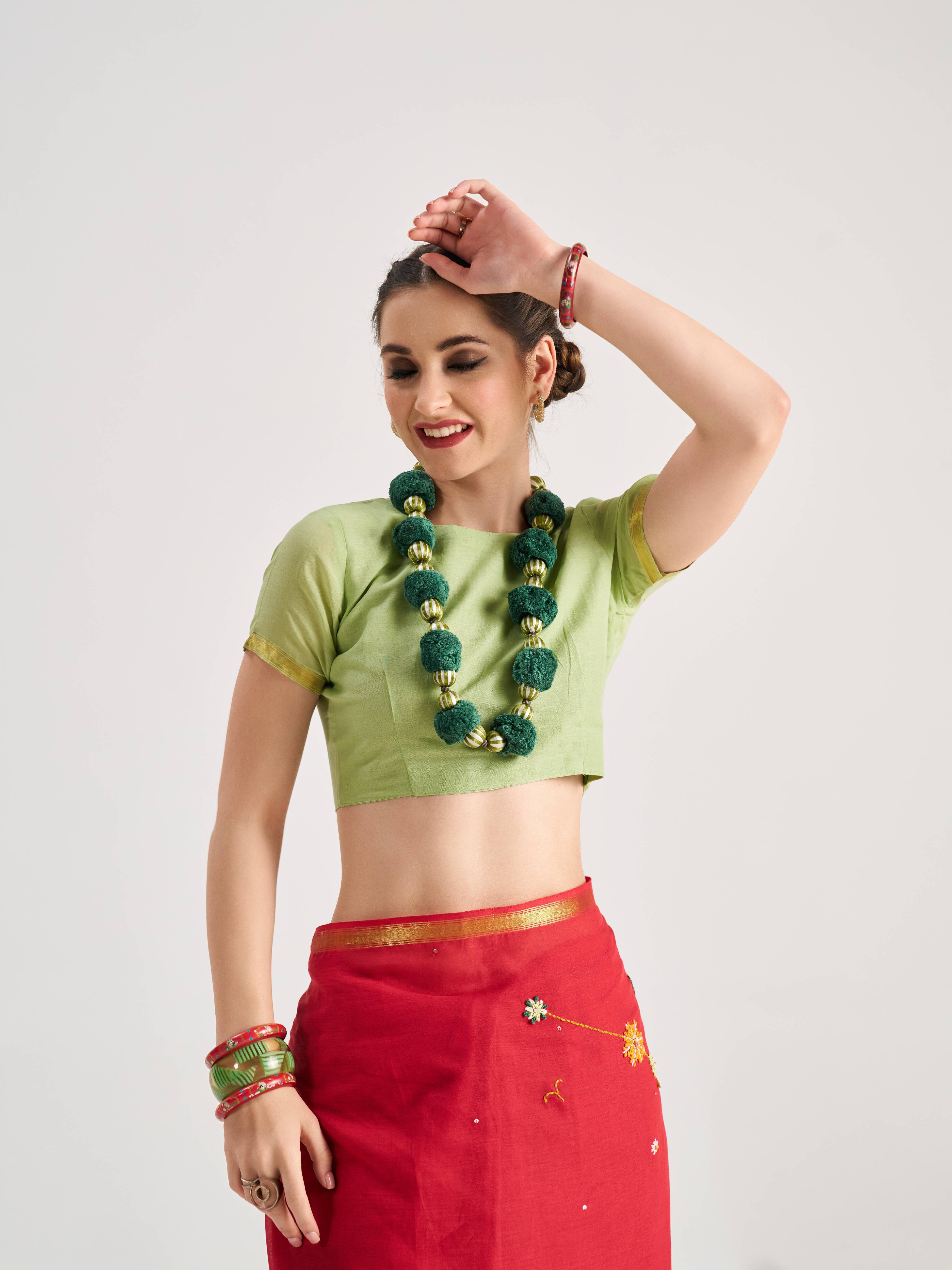 RED VISCOSE MUL ARIES VEDIC ZODIAC THREAD WORK SAREES