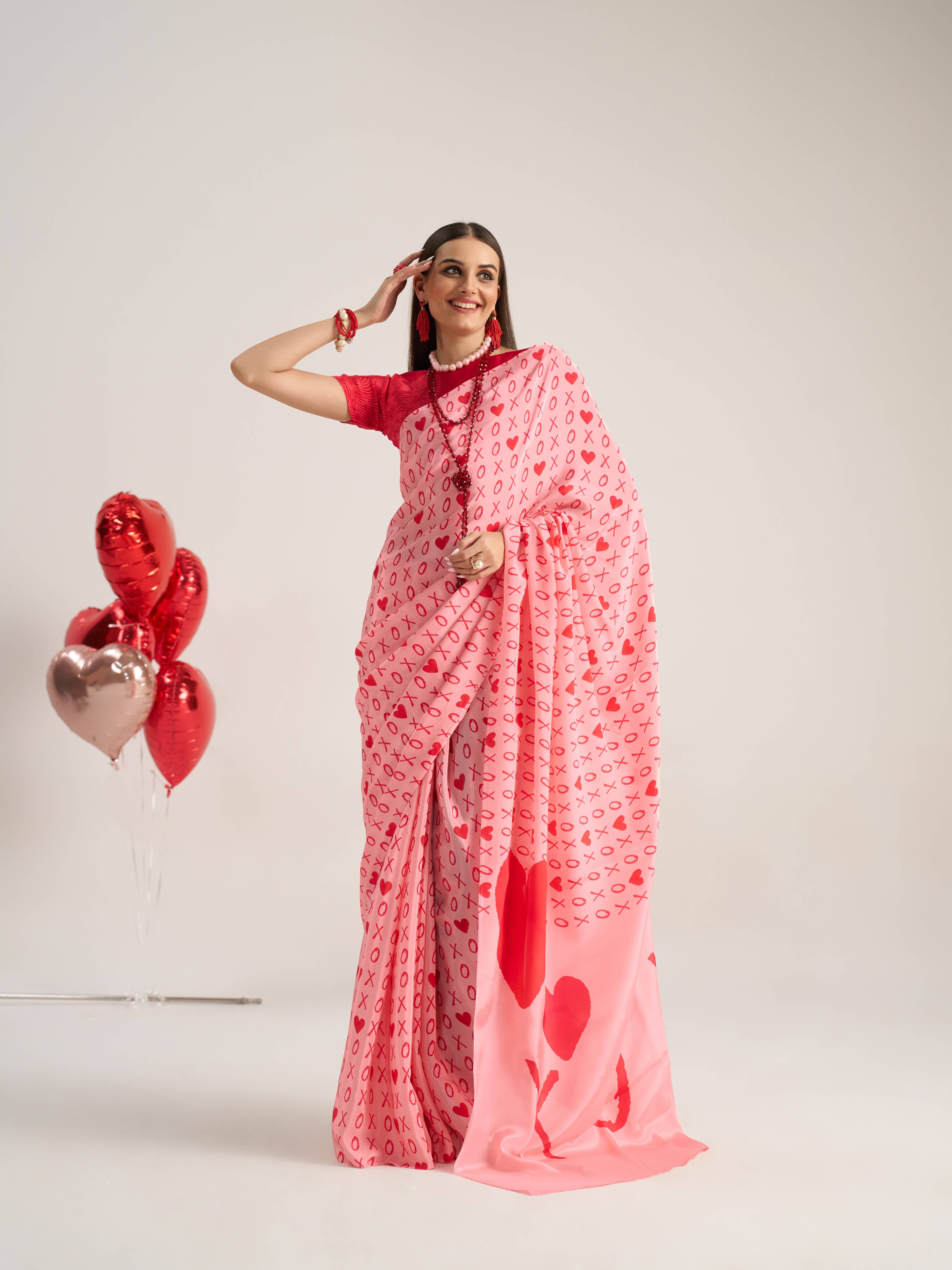 PASTEL PEACH NATURAL CRAPE DIGITAL PRINTED SAREE