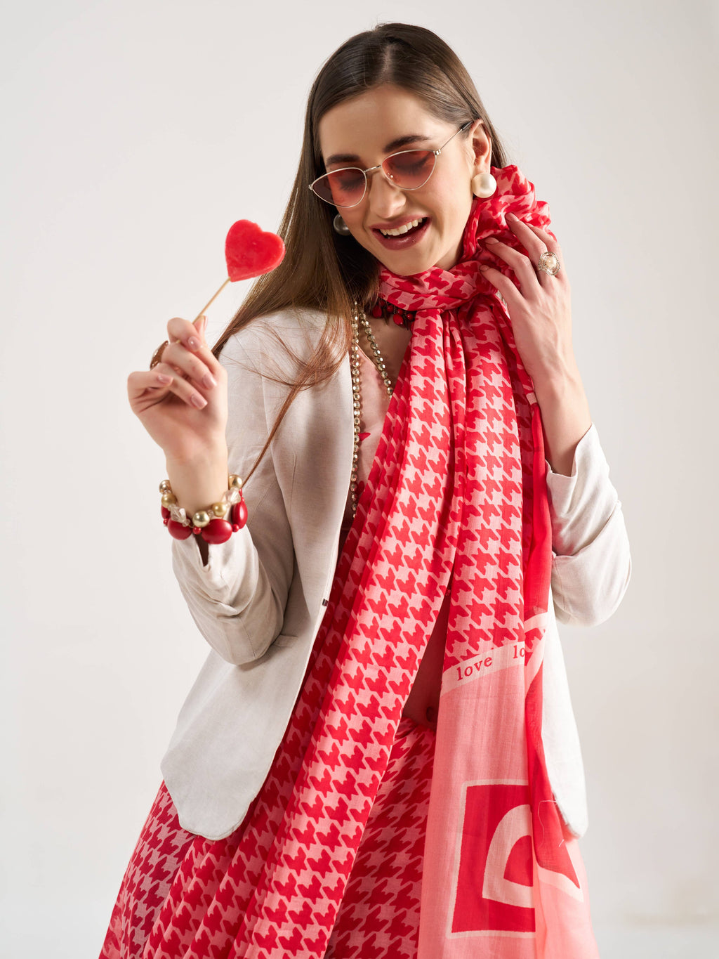 CLASSIC RED VISCOSE MUL LIVA DIGITAL PRINTED SAREE