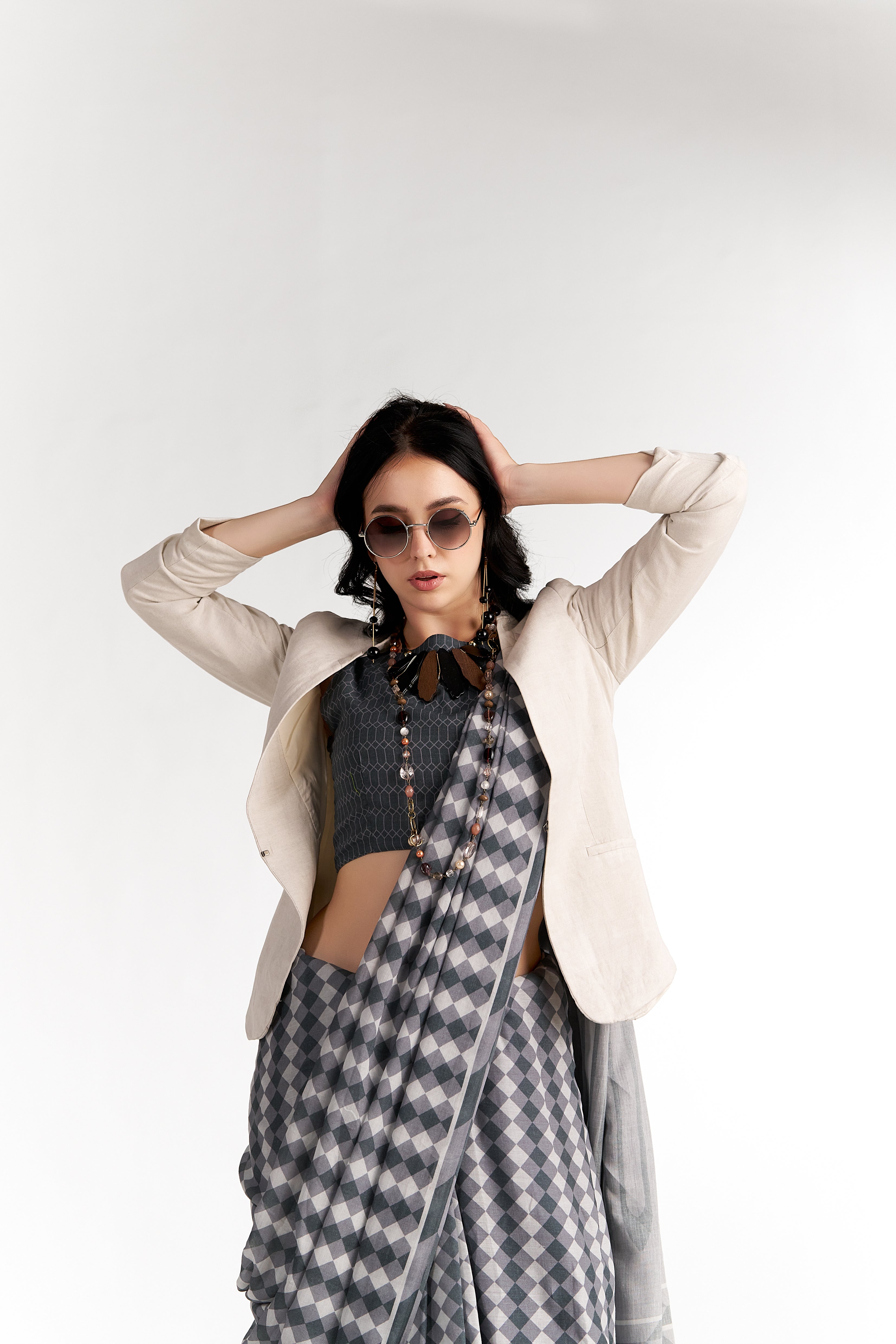 DIM GRAY VISCOSE MUL LIVA DIGITAL PRINTED SAREE