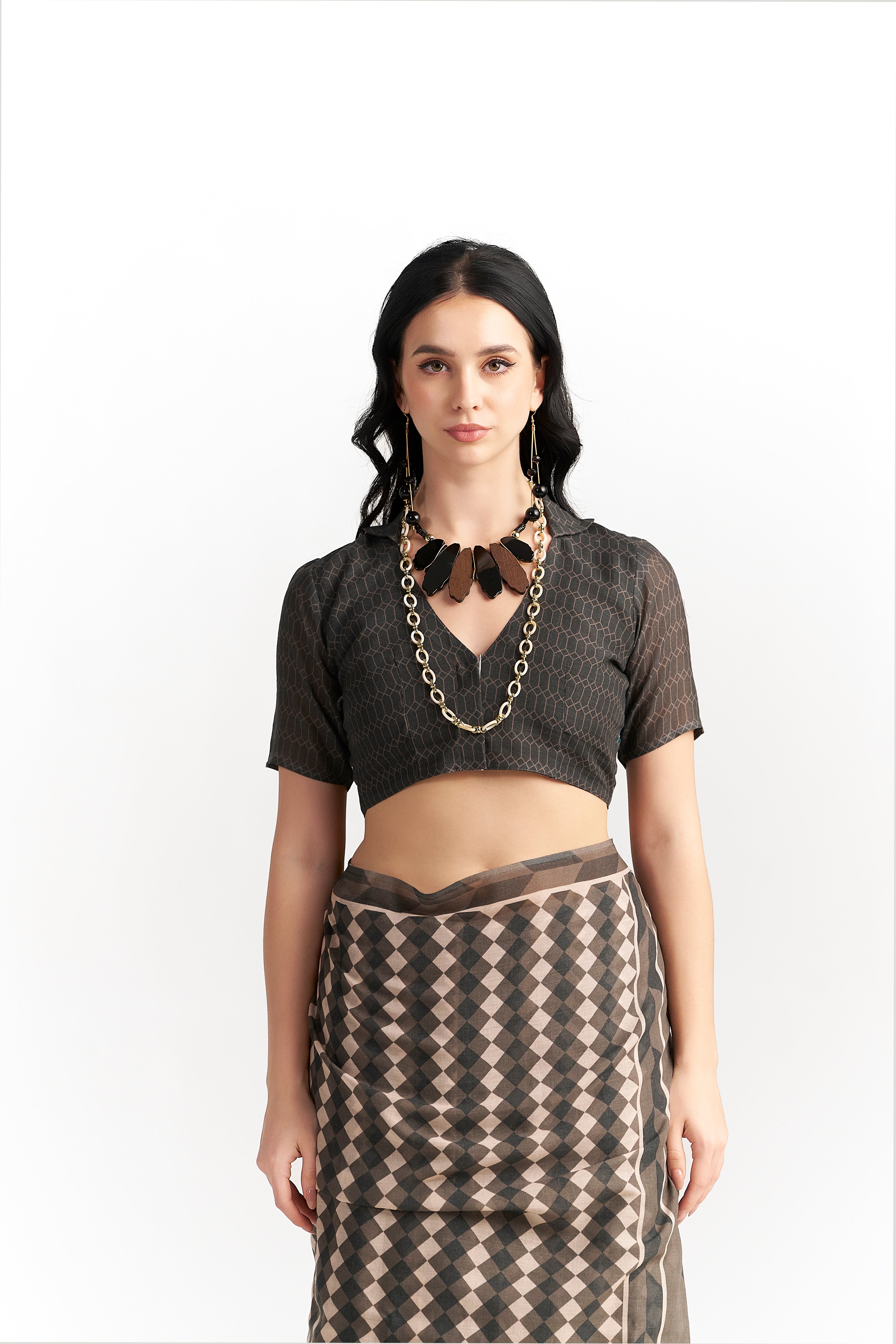 COFFEE BROWN VISCOSE MUL LIVA DIGITAL PRINTED SAREE