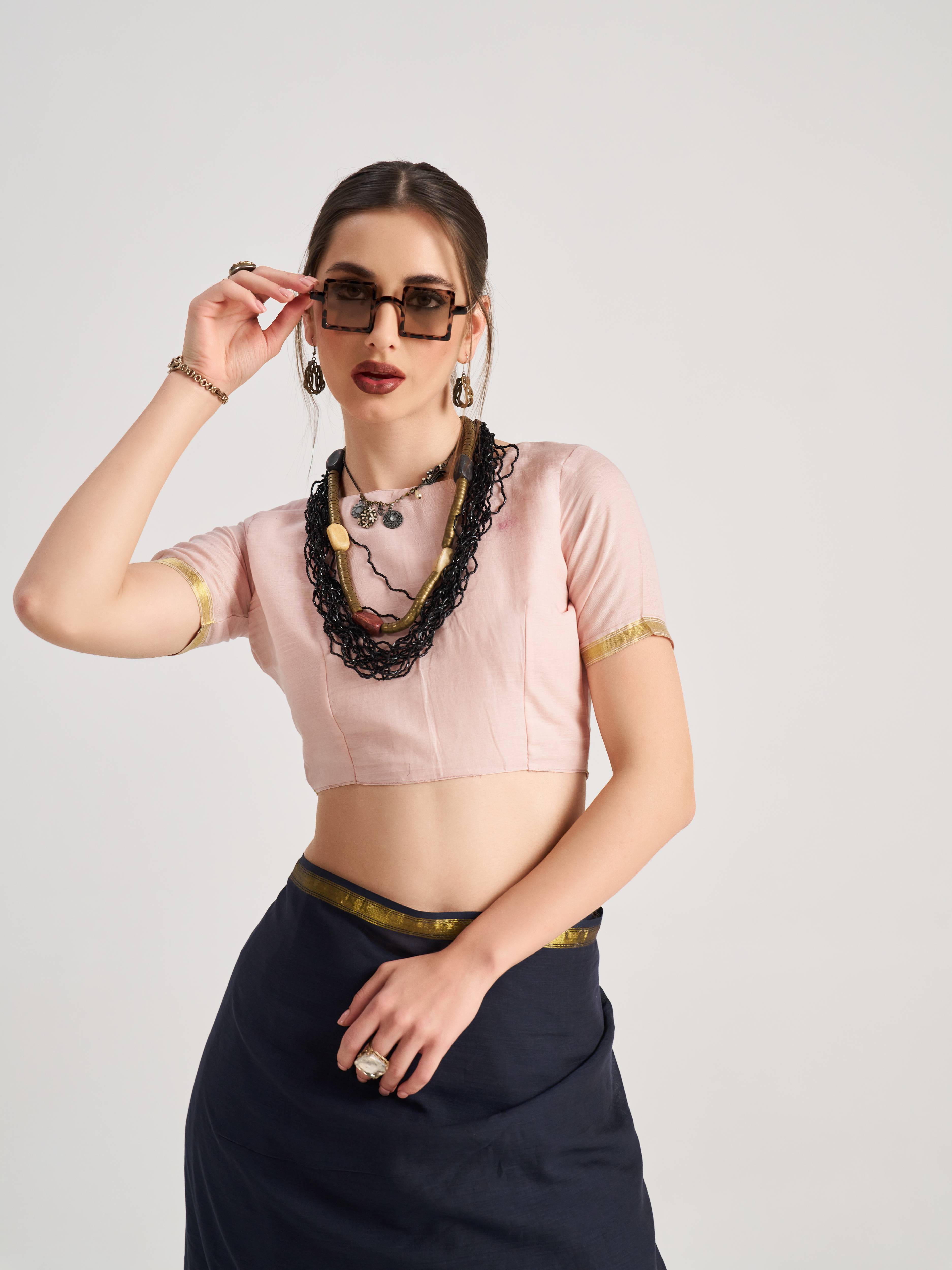 CHARCOAL BLACK VISCOSE MUL LIVA SOLID SAREE